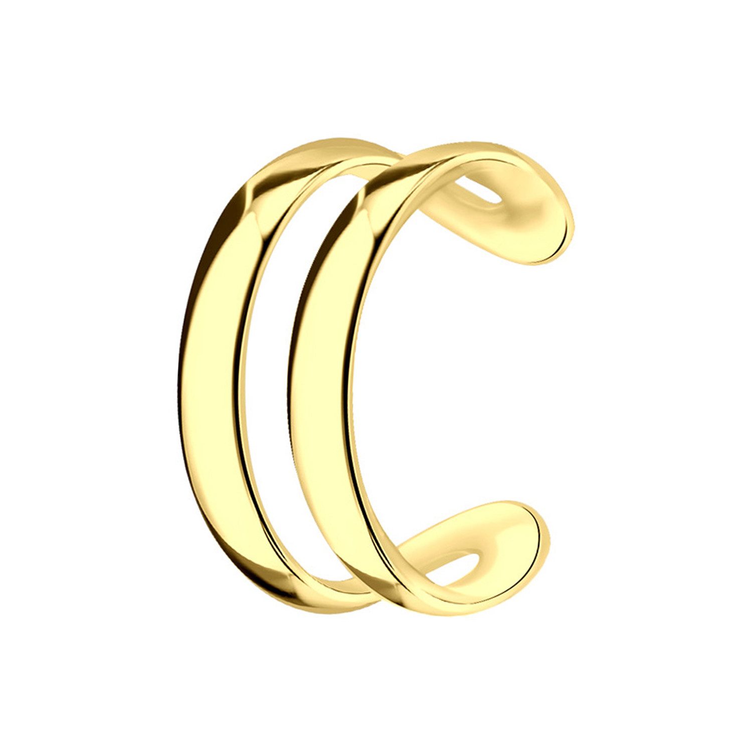 LÖB Ohrklemme 925 Silber Gold vergoldet Ohrklemme Zwei Ringe Ear Cuff Fake günstig online kaufen