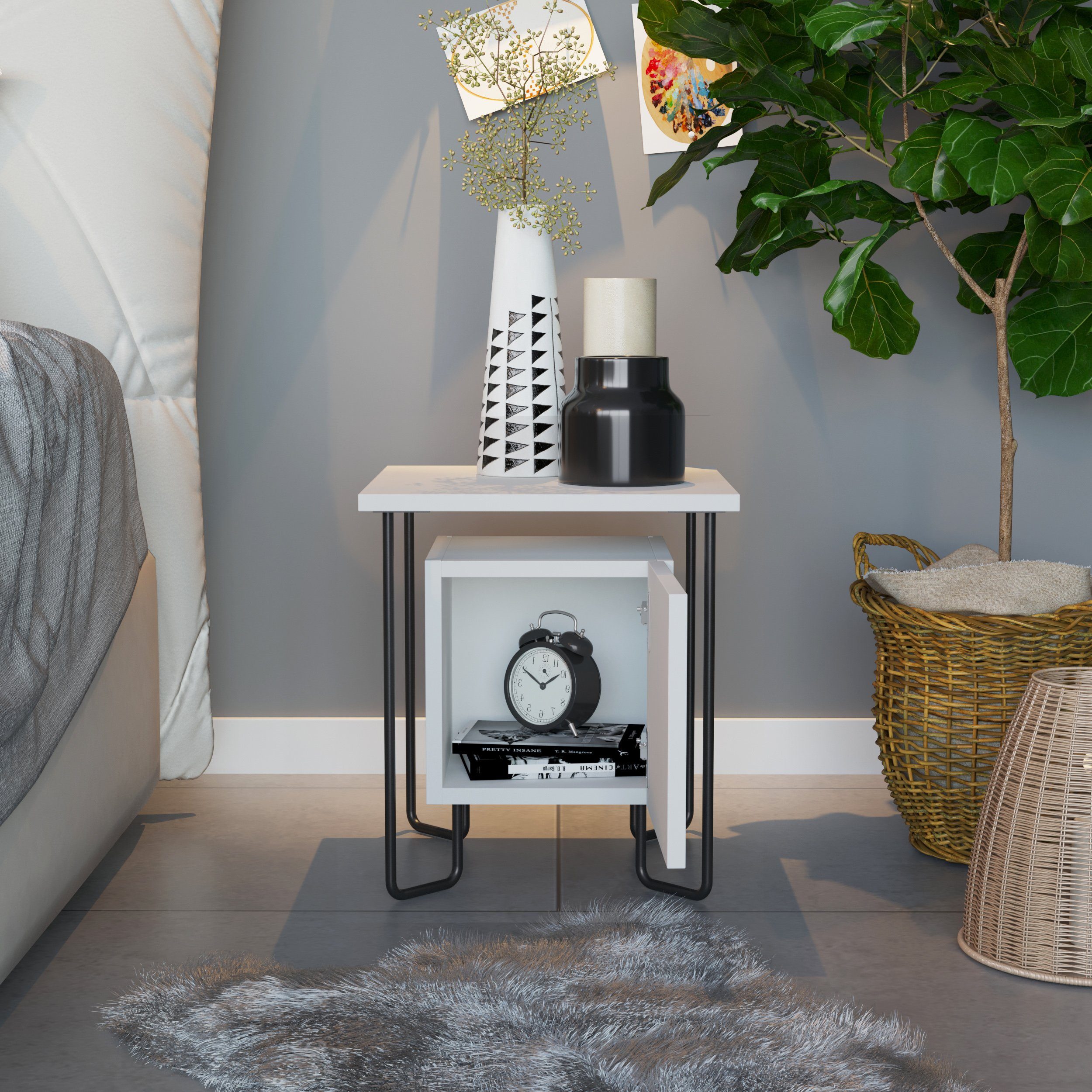 Decortie Nachttisch Acres, Moderner Nachttisch, Schlafzimmermöbel günstig online kaufen