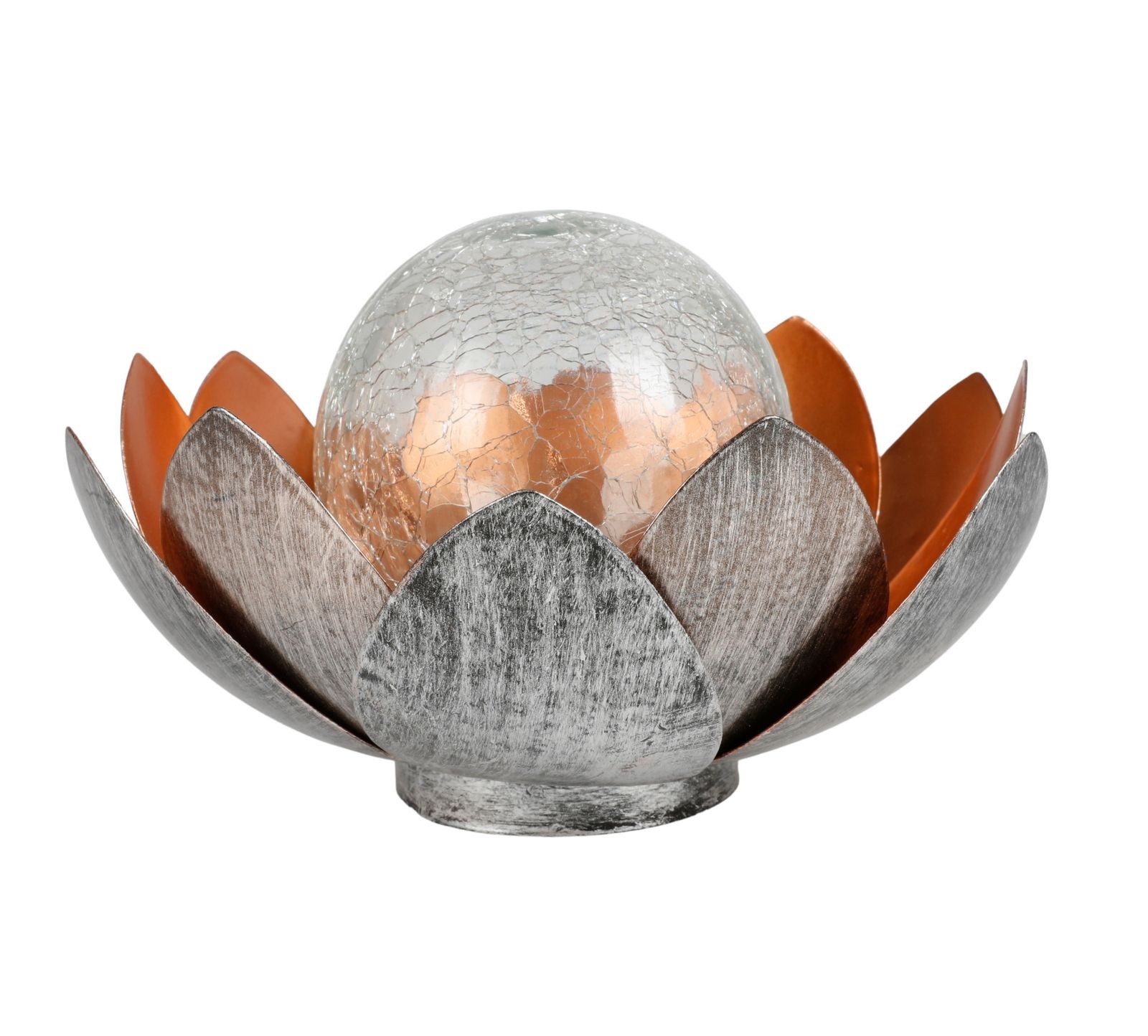 BURI Gartenfigur Solar Lotusblume aus Metall und Glas Gartendeko Dekofigur Garten – Bild 2 von 4