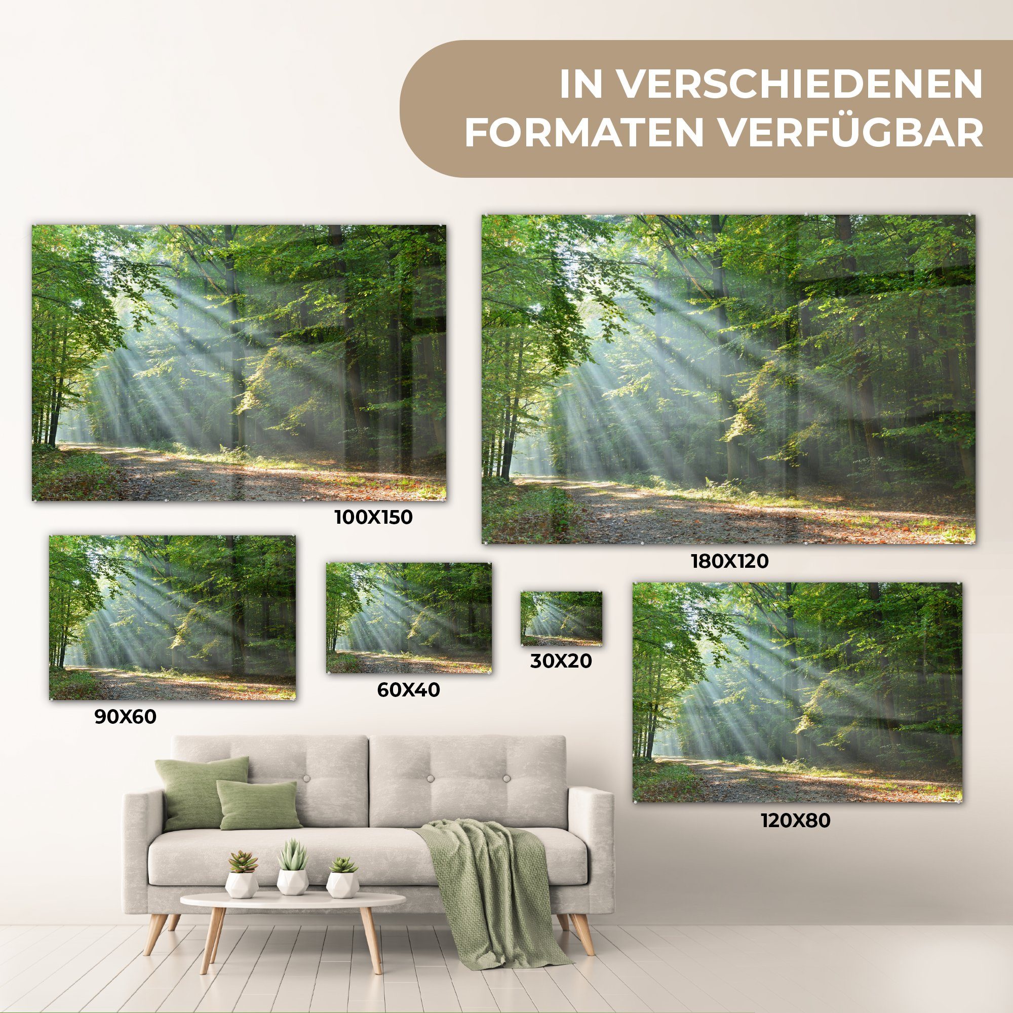 MuchoWow Wald St), Acrylglasbilder Schlafzimmer (1 - Acrylglasbild Wohnzimmer Frühling - & Baum,
