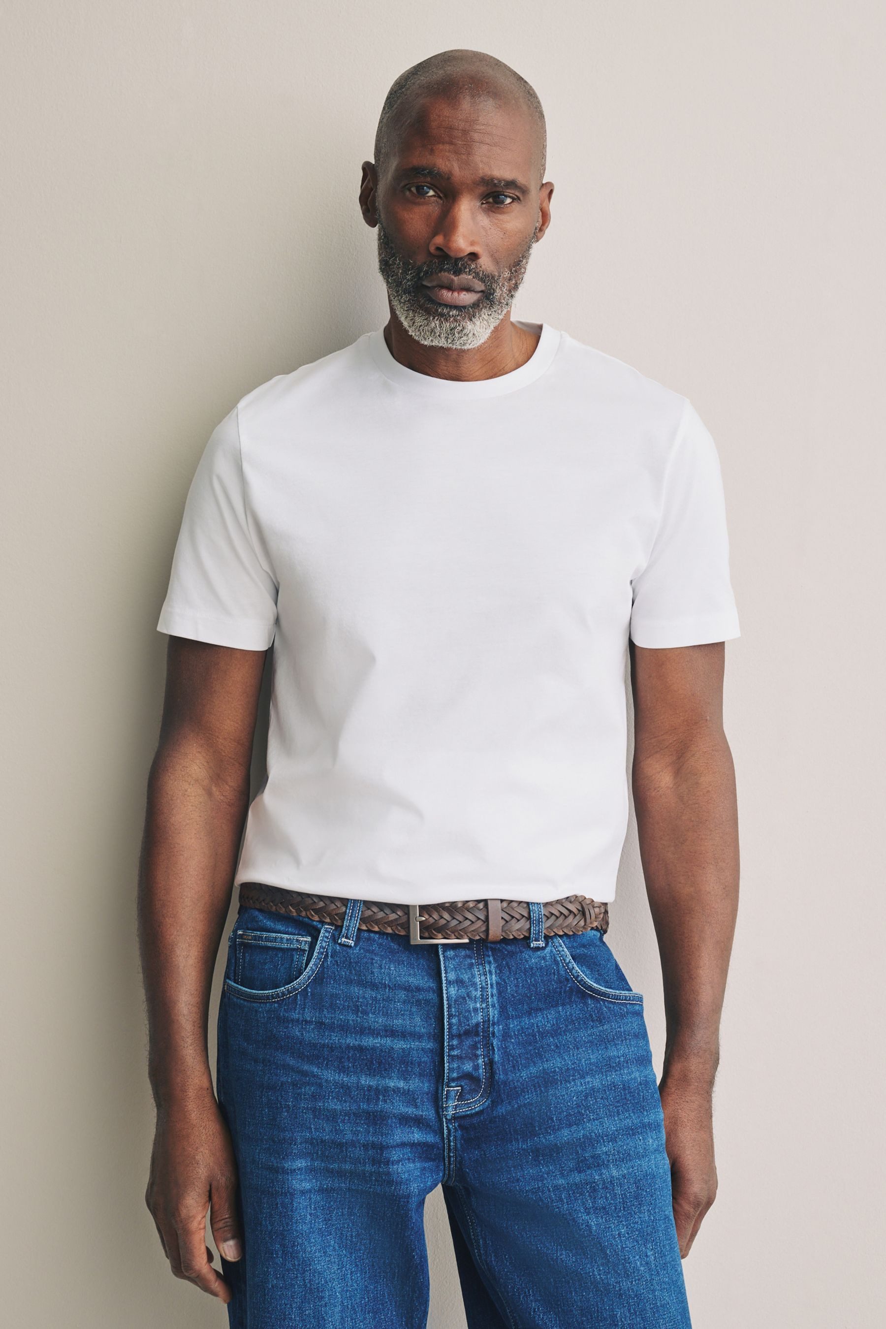 T-Shirt Premium Slim Fit T-Shirt mit Rundhalsausschnitt