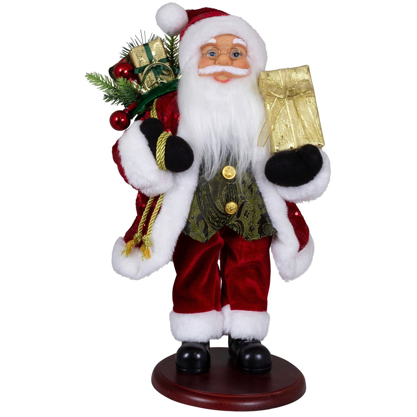 Christmas Paradise Weihnachtsmann Thoralf 45cm auf Podest (Dekofigur rot, 1 St., Weihnachtsdeko), steht auf Podest