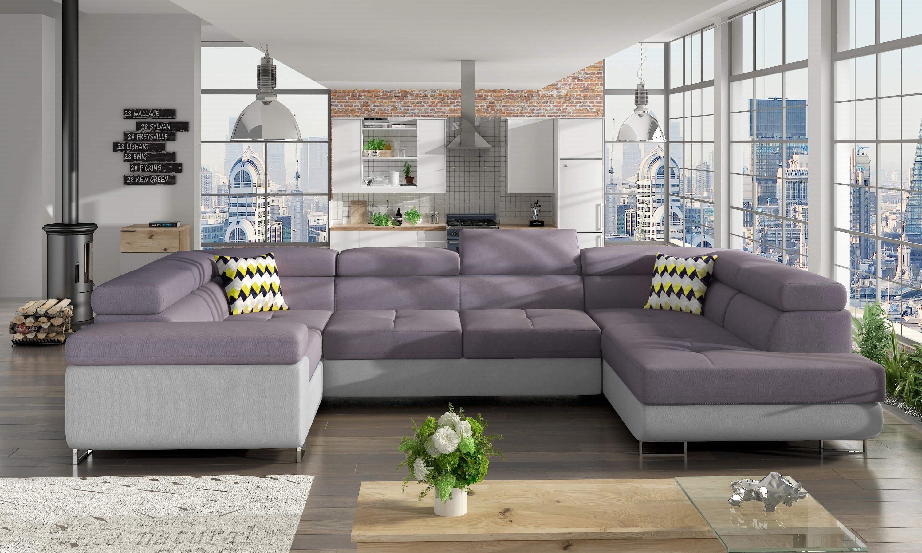 MF Design Wohnlandschaft Lavin, mit Bettfunktion