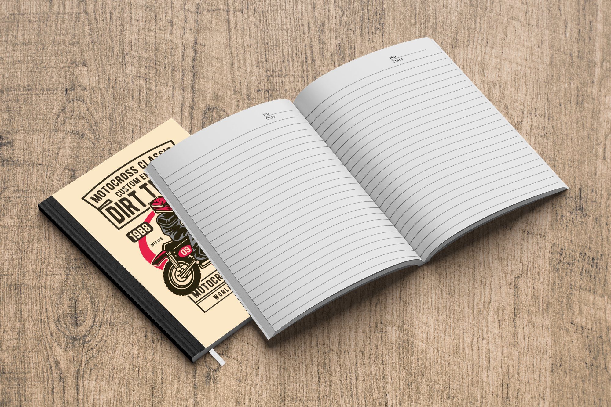 Mann Kleidung - Haushaltsbuch Notizbuch A5, Notizheft, Seiten, Journal, MuchoWow Tagebuch, - Retro, Merkzettel, 98 - Motocross