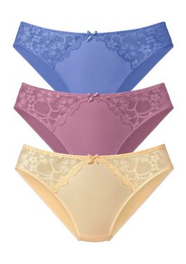 petite fleur Slip (3-St) mit leicht transparenter Jacquardspitze an den Seiten