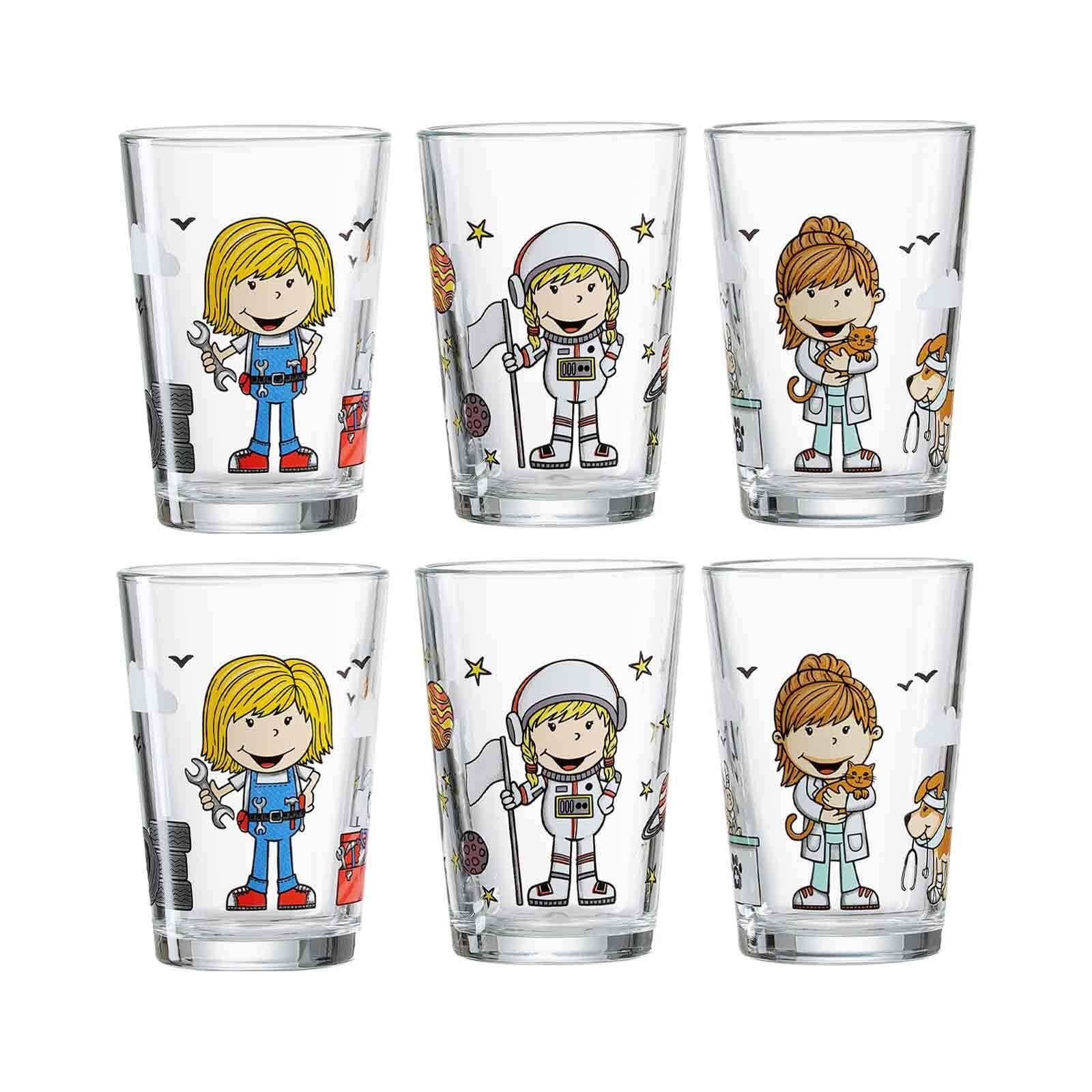 Set, Mädchen ml Kindergläser Ritzenhoff & 6er 205 Kinderbecher Berufe Breker Glas