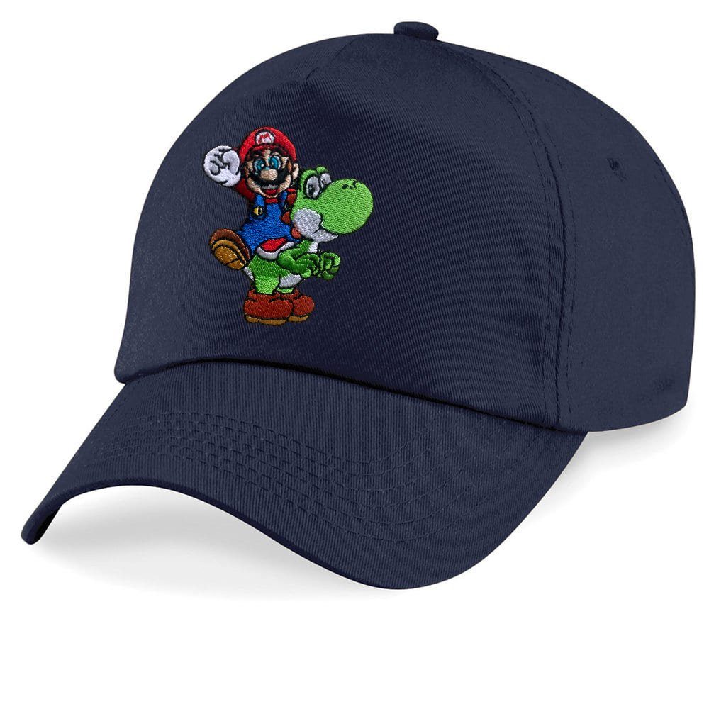 Blondie & Brownie Baseball Cap Kinder Mario Faust Stick Patch Luigi Peach Super Nintendo One Size Navyblau | Baseball Caps