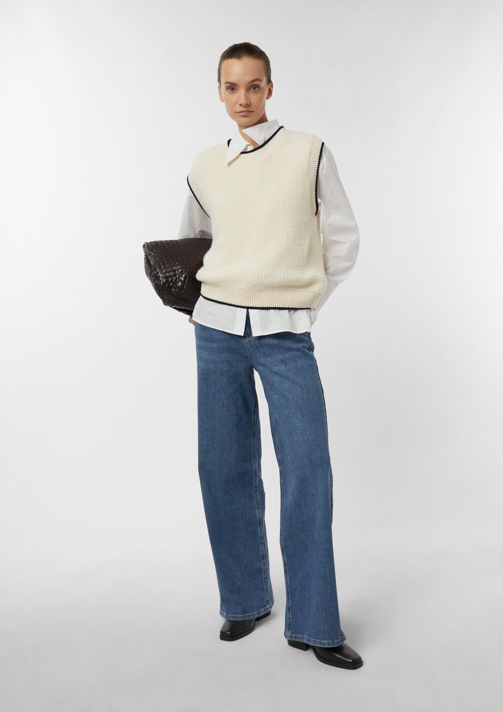 comma Weite Jeans Jeans-Hose Elastische Wide Leg Jeans