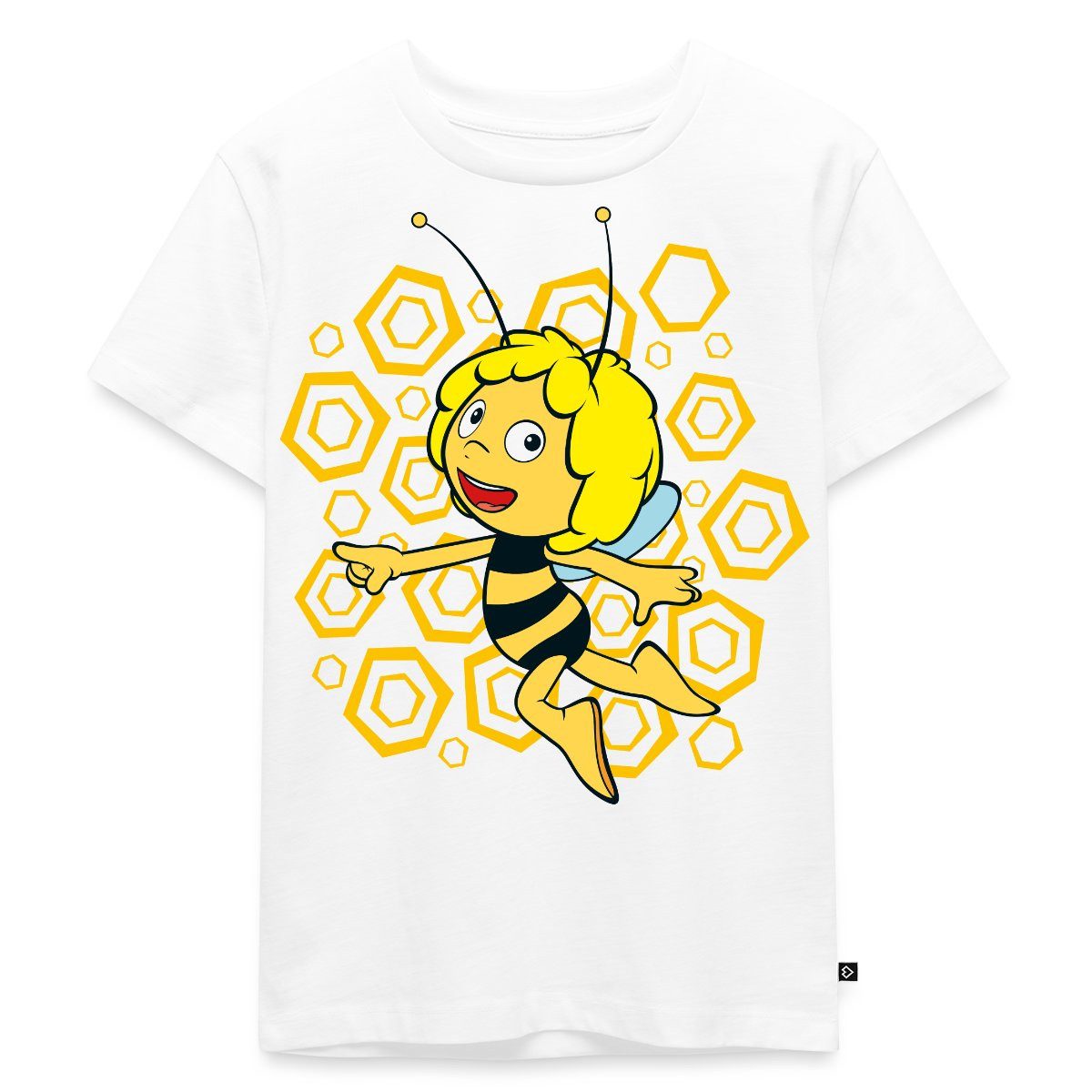 Spreadshirt T-Shirt Biene Maja Bienenstock Wabenmuster Kinder Premium T-Shirt (1-tlg)