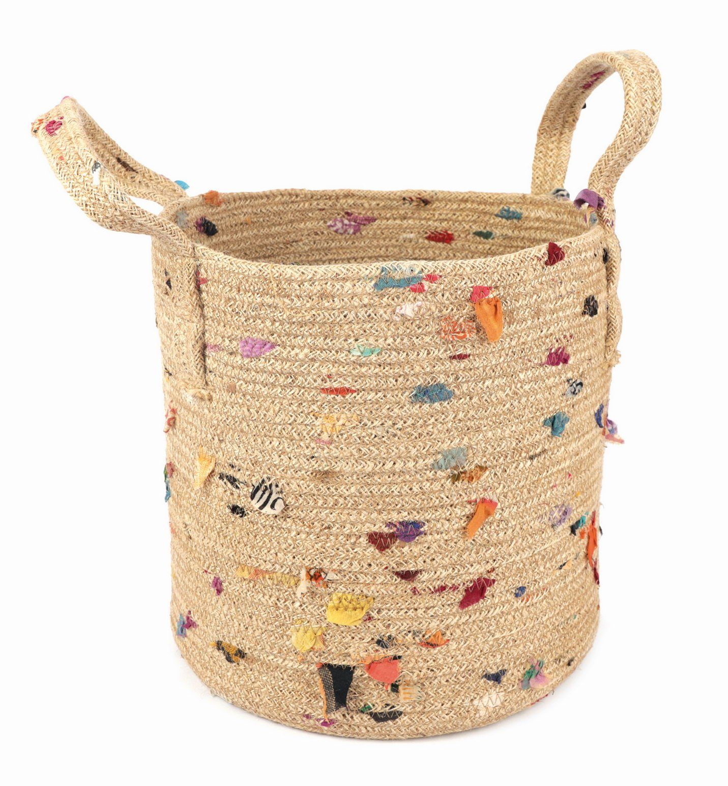 El Puente Allzweckkorb Flechtkorb mit Henkeln // Ø 25 oder 30 cm // Recycelt, Fair Trade, Recycelt