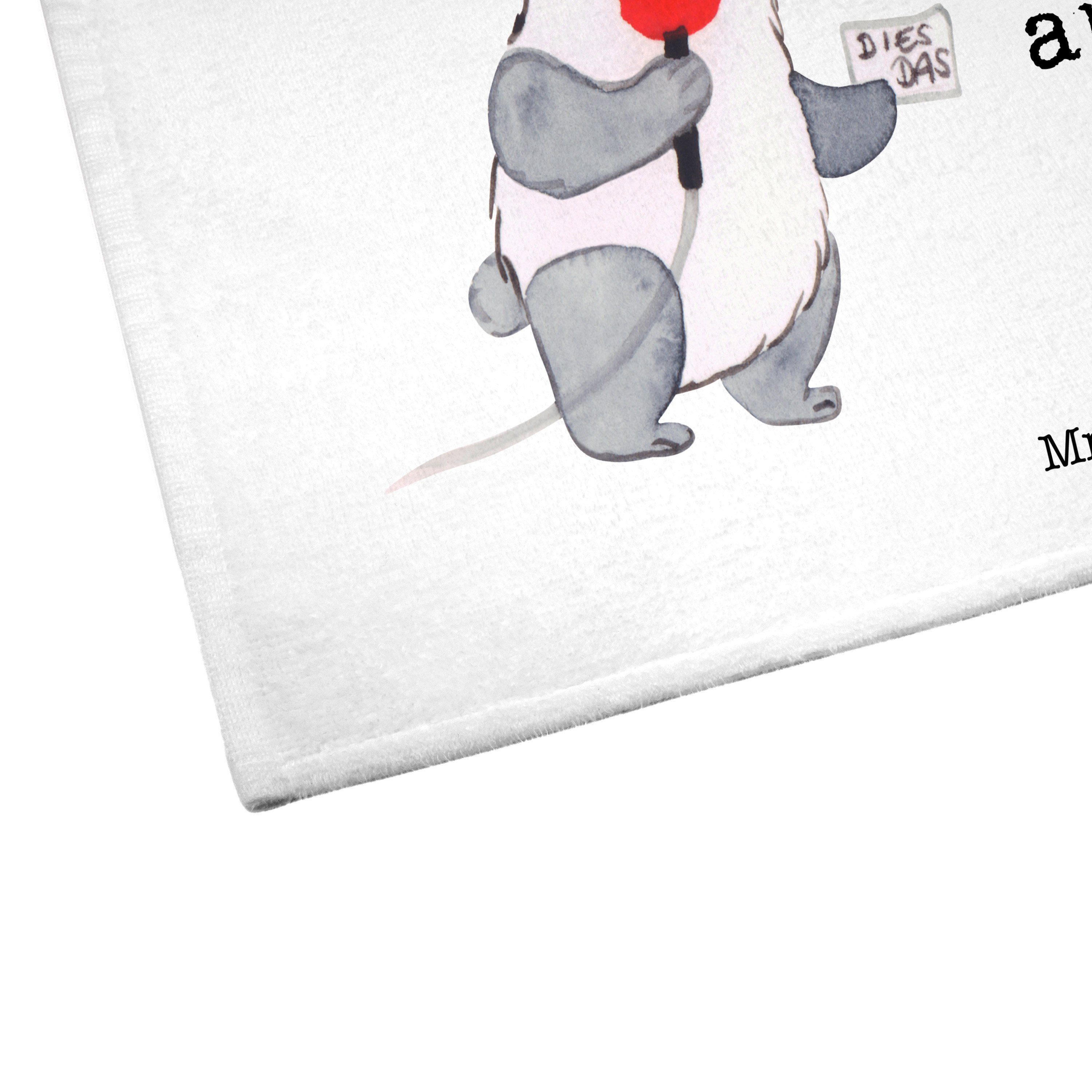 Mr. & Reisehandtuch, Pressesprecherin - - Leidenschaft (1-St) Weiß Panda Geschenk, Handtuch Mrs. D, aus