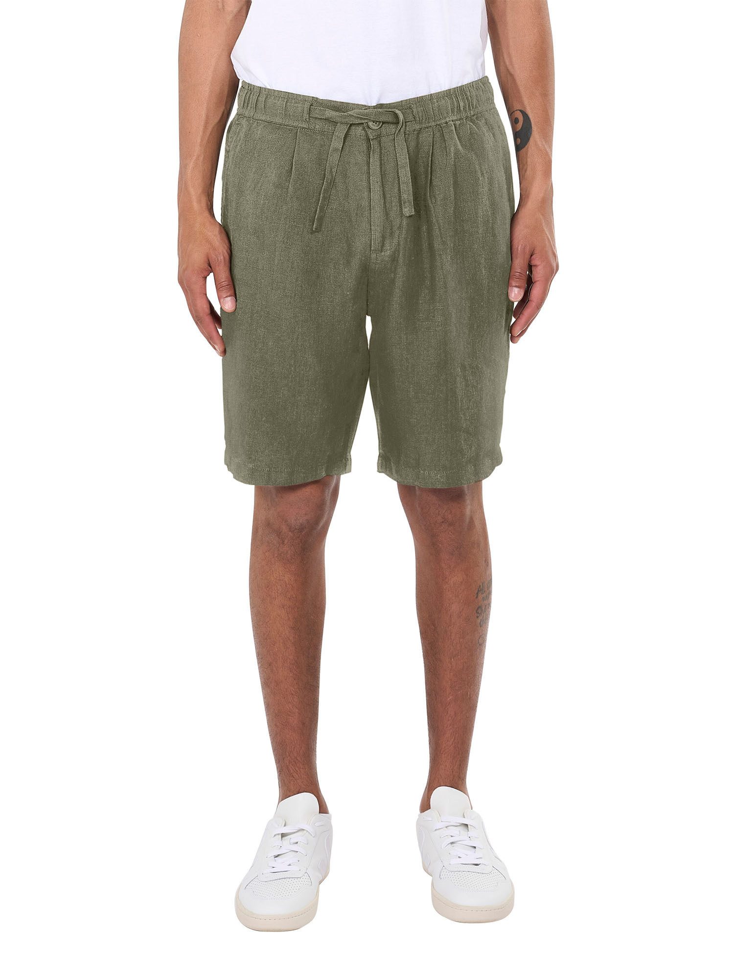 KnowledgeCotton Apparel Shorts Loose Linen Shorts