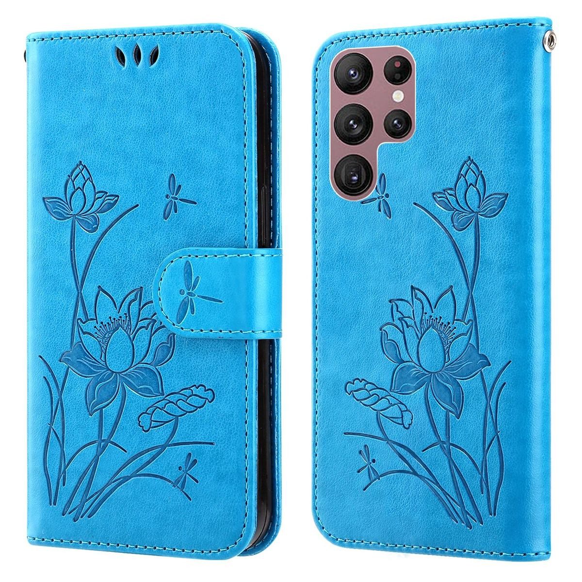 König Design Handyhülle Samsung Galaxy S22 Ultra 5G, Schutzhülle Schutztasche Case Cover Etuis Wallet Klapptasche Bookstyle