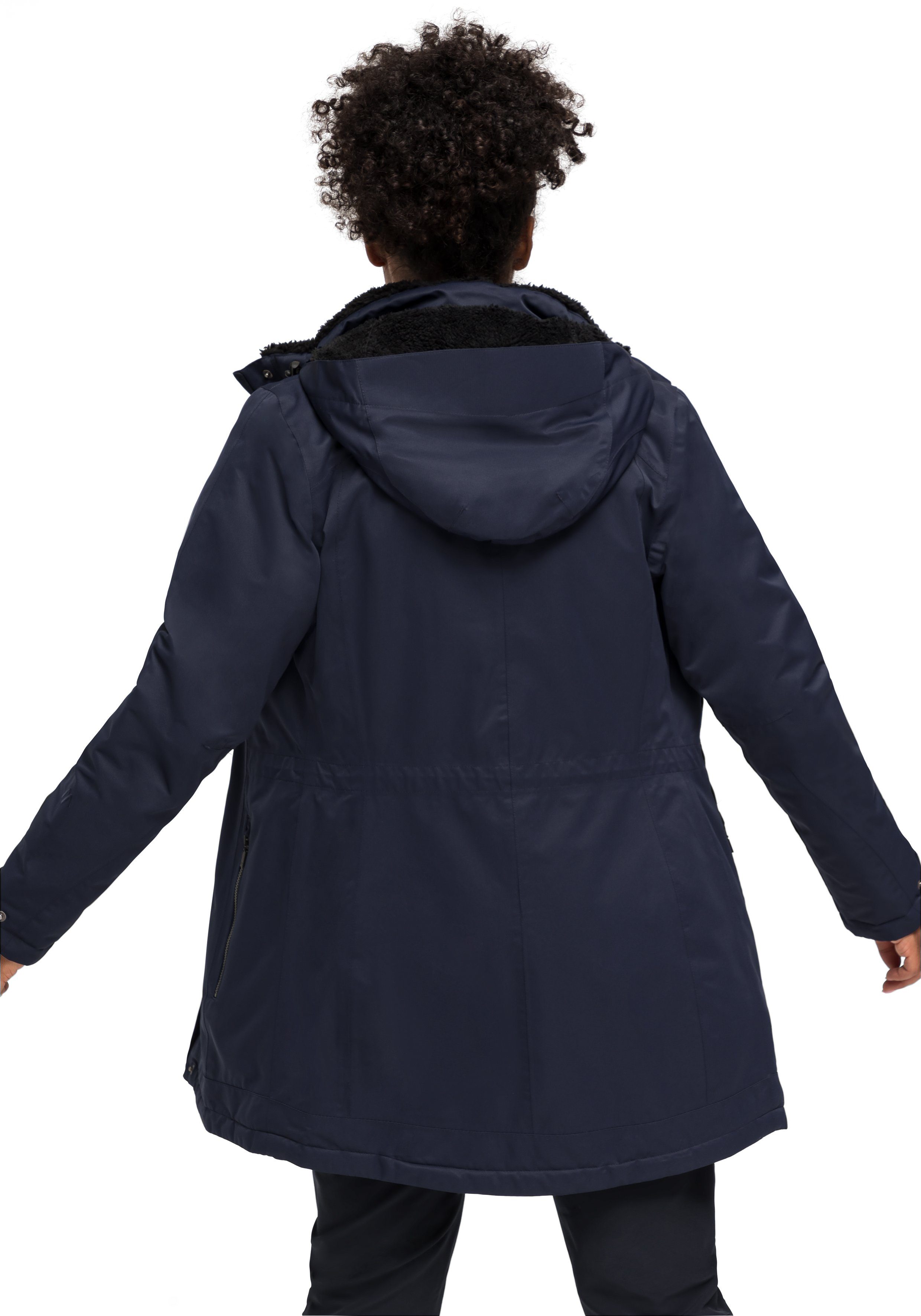Wetterschutz 2 Maier Sports mit vollem Lisa Outdoor-Mantel Funktionsjacke dunkelblau