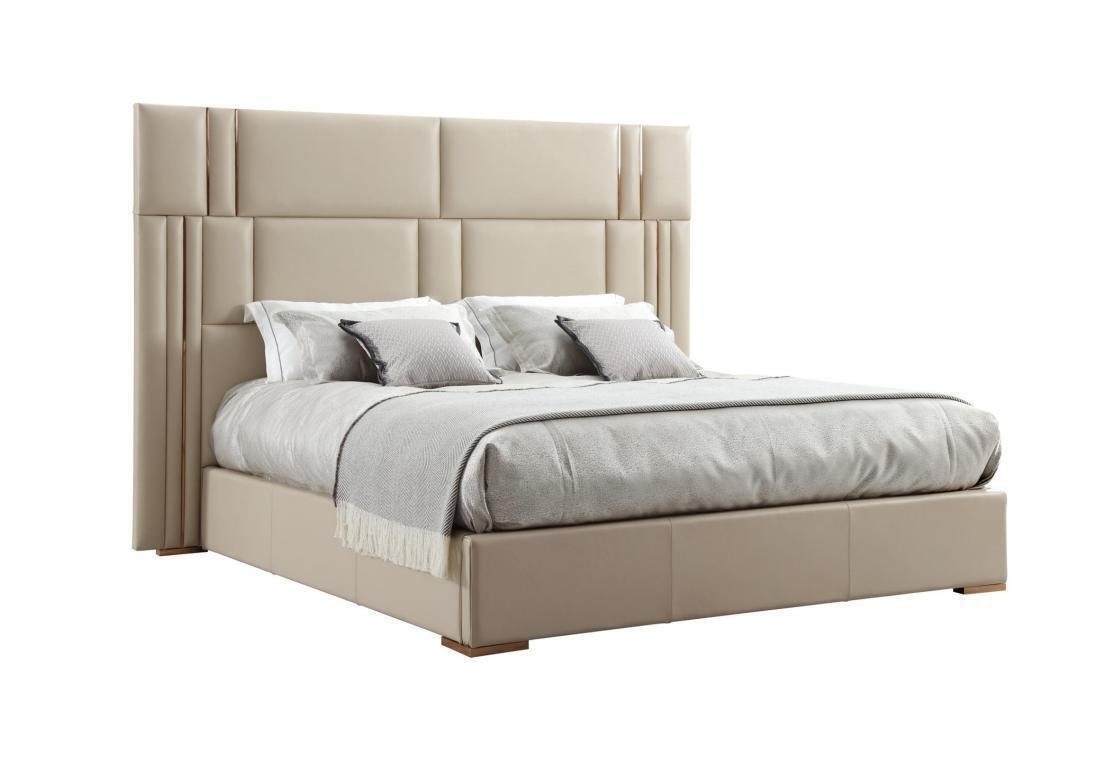 JVmoebel Bett Luxus Schlafzimmer Bett Designer Möbel Doppelbett Weiß Textil (1-tlg., 1x Bett), Made in Europa | Bettgestelle