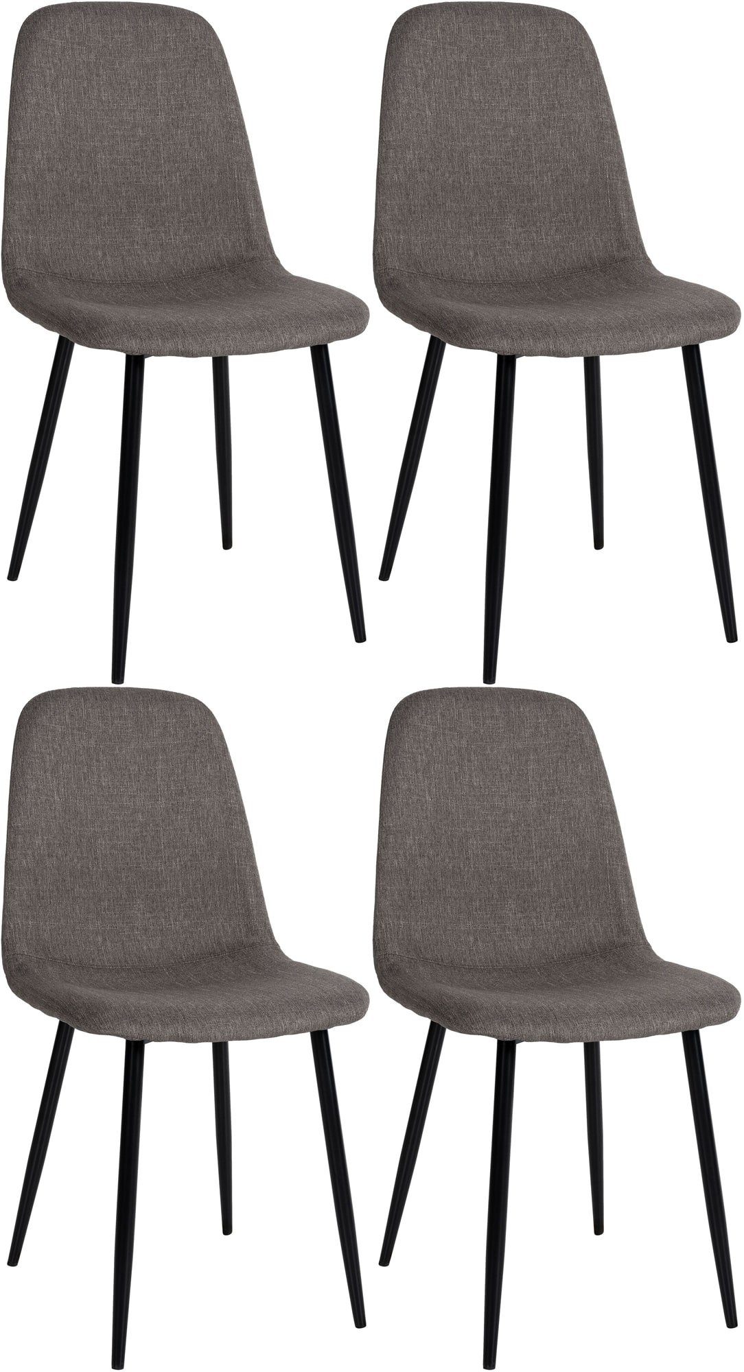 CLP Esszimmerstuhl Napier (4er Set), Metall, gepolstert, mit Lehne | Stühle