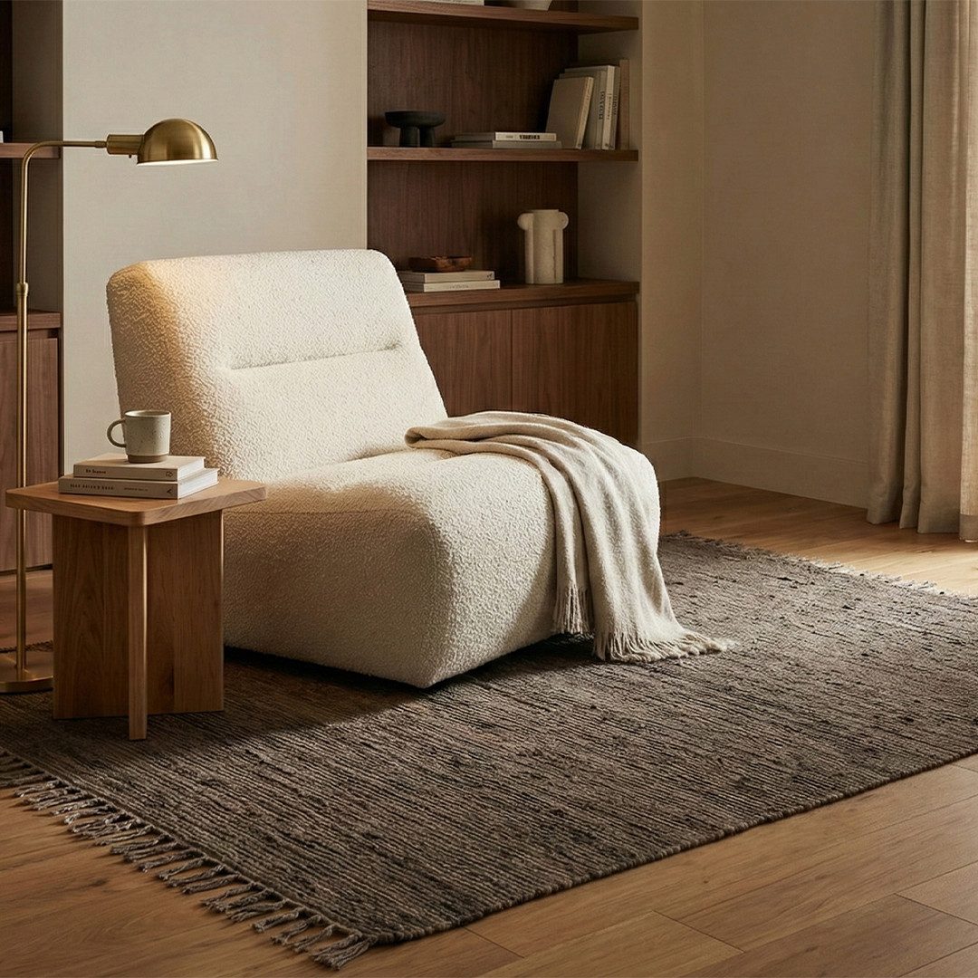 Elegant Floors Teppich Chindi Braun 60x90 cm Baumwolle handgewebt Flachgewebe wendbar Boho, Rechteckig, Höhe: 9 mm