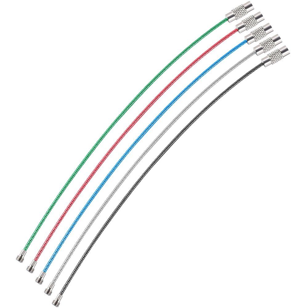 WEBBOMB Schlüsselanhänger Set 5x Drahtringe Schlüsselringe aus Drahtseil 1, günstig online kaufen