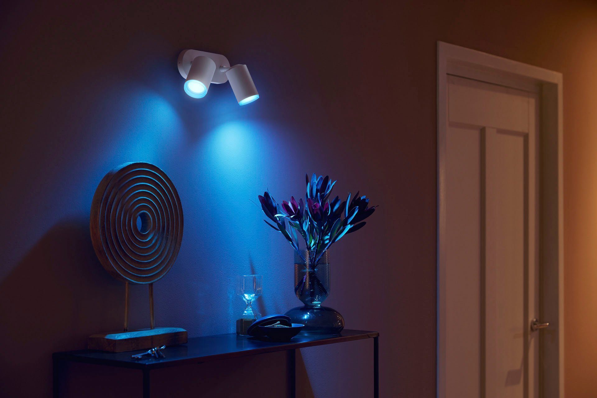 Philips Hue LED Leuchtmittel wechselbar, Flutlichtstrahler Dimmfunktion, Fugato, Farbwechsler