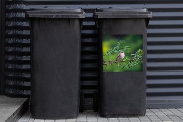 MuchoWow Wandsticker Vogel - Baum - Wald (1 St), Mülleimer-aufkleber, Mülltonne, Sticker, Container, Abfalbehälter