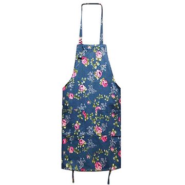 ZWY Kochschürze Küchenschürzen für Damen, 2 Stück, große Taschen-Blumenschürze, (2-tlg., Backen,Gartenarbeit,grüne Schürze, blaue Schürze), Vintage-Schürzen für Chefbäcker, ideal zum Kochen