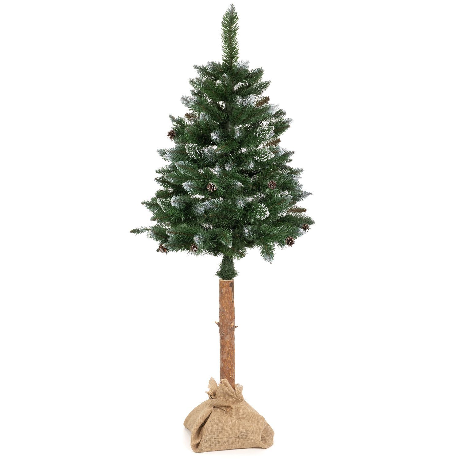 Moritz Künstlicher Weihnachtsbaum auf Schnee, Optik Nordmanntannen Christbaum 180 cm Stamm Kunstbaum Dekobaum Nordmanntanne, mit Tannenbaum