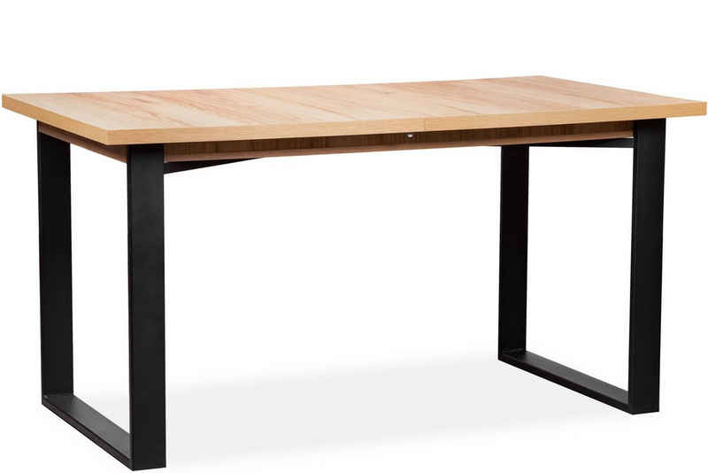 Konsimo Esstisch CETO Esszimmertisch Küchentisch 150x80cm, ausziehbar bis 190cm, rechteckig, Loft-Stil