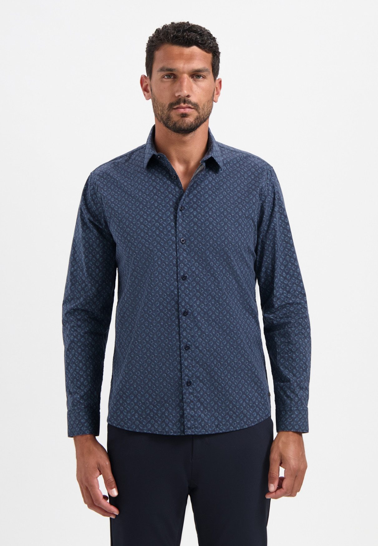 NO EXCESS Langarmhemd No Excess Stretchhemd günstig online kaufen