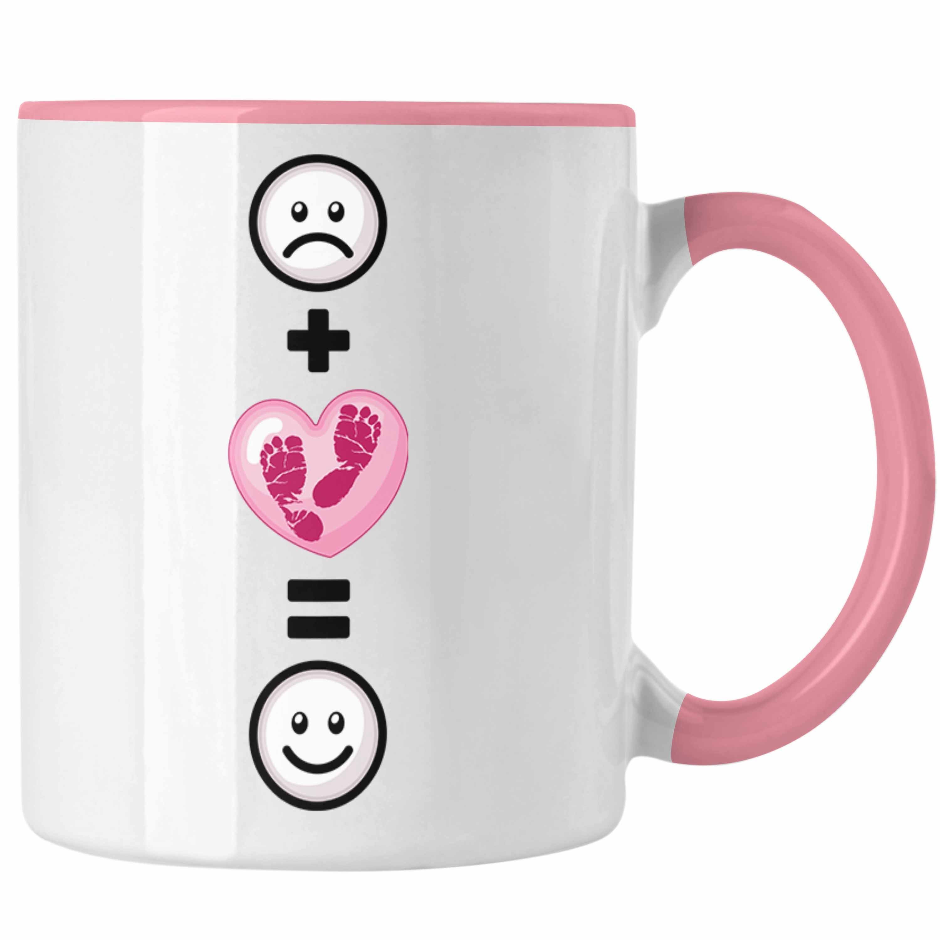 Trendation Tasse Baby Schwangerschaft Kinder Tasse Geschenk für Schwangere Frauen Lusti Rosa