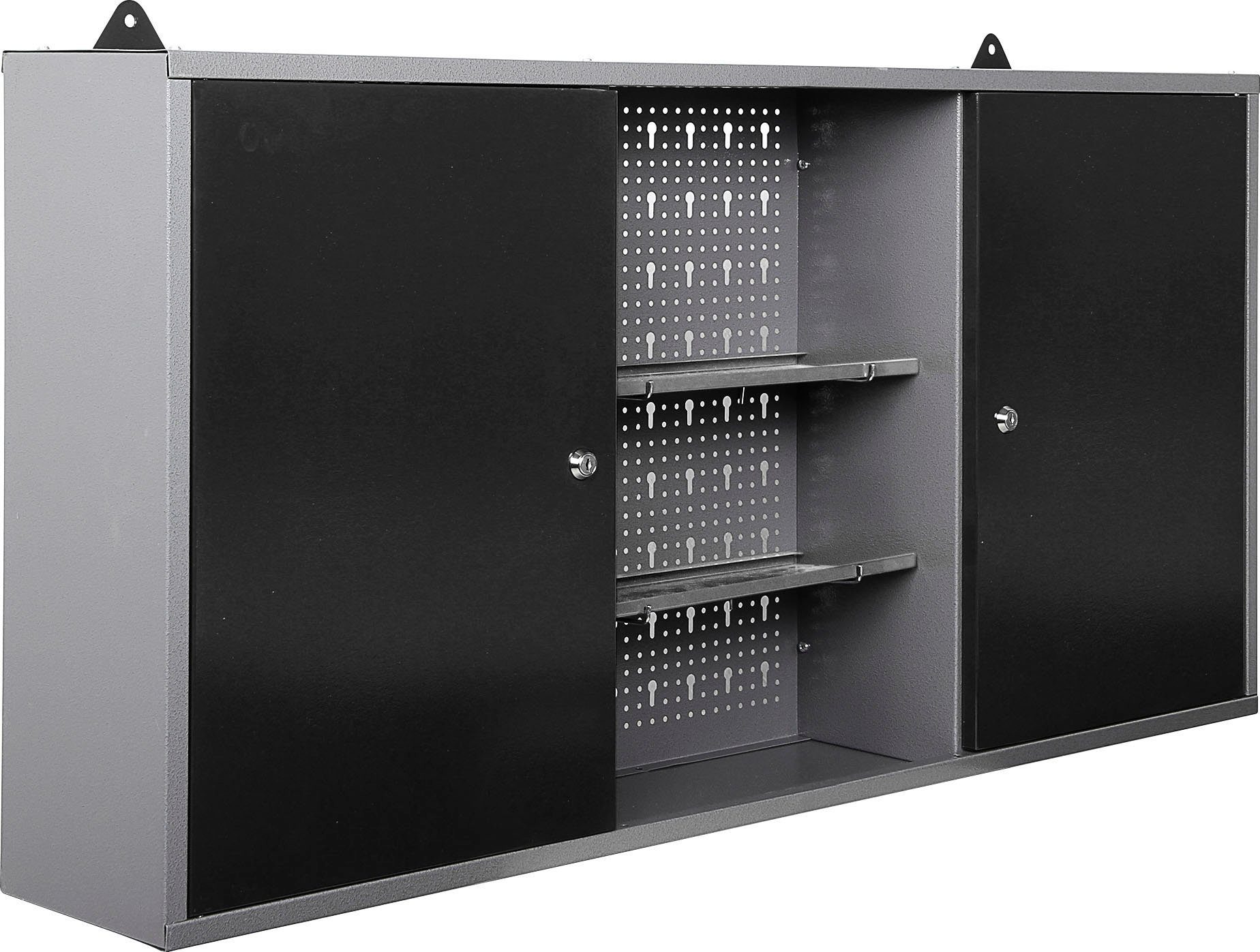 ONDIS24 Werkstatt-Set, inkl. Werkbank, Werkzeugschrank, Lochwand & 22-tlg. Hakenset