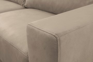 WERK2 Ecksofa Faro L-Form, XXL Design Ecksofa mit hohem Komfort in trendigem Cord & Samtvelours