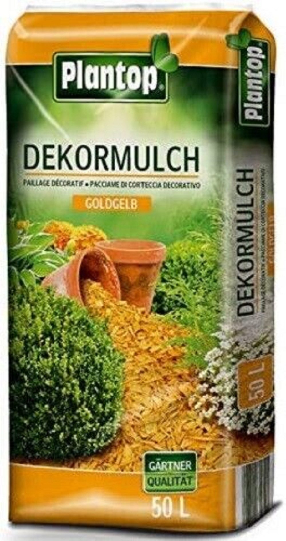 Rindenmulch Plantop Dekor Mulch goldgelb 50l