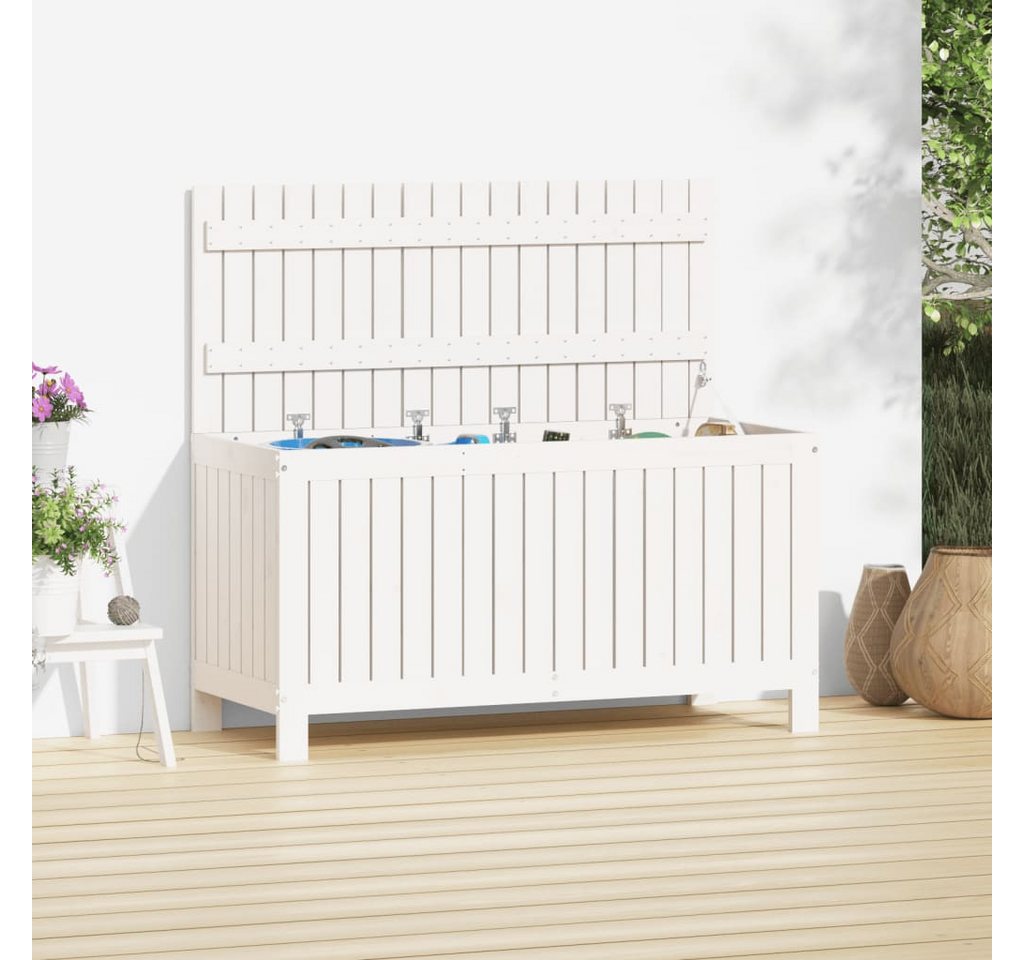 Thumbnail - vidaXL Gartenbox, Gartentruhe Weiß 115x49x60 cm Massivholz Kiefer