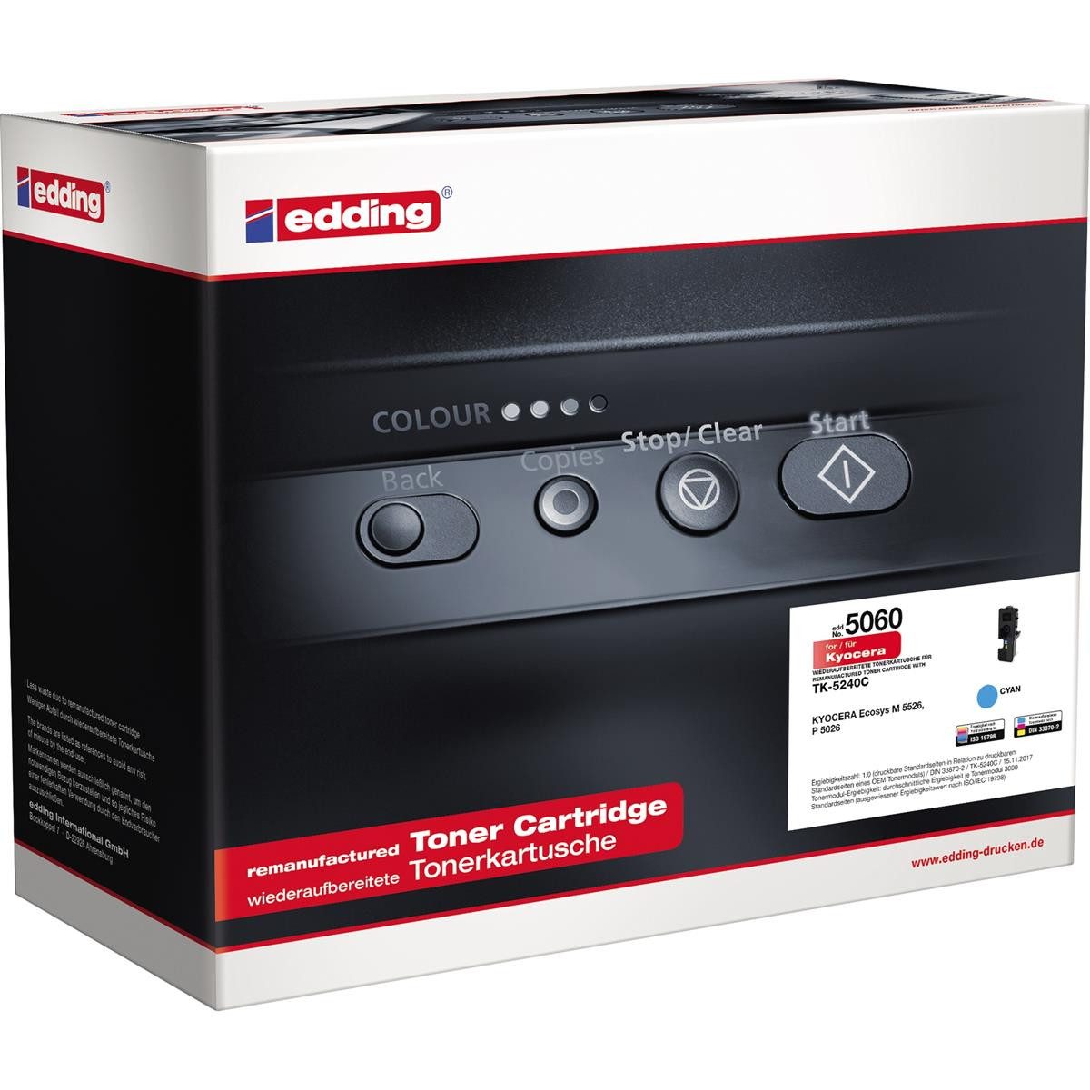 edding Tonerkartusche edding EDD-5060 cyan Toner kompatibel zu KYOCERA TK-5240C