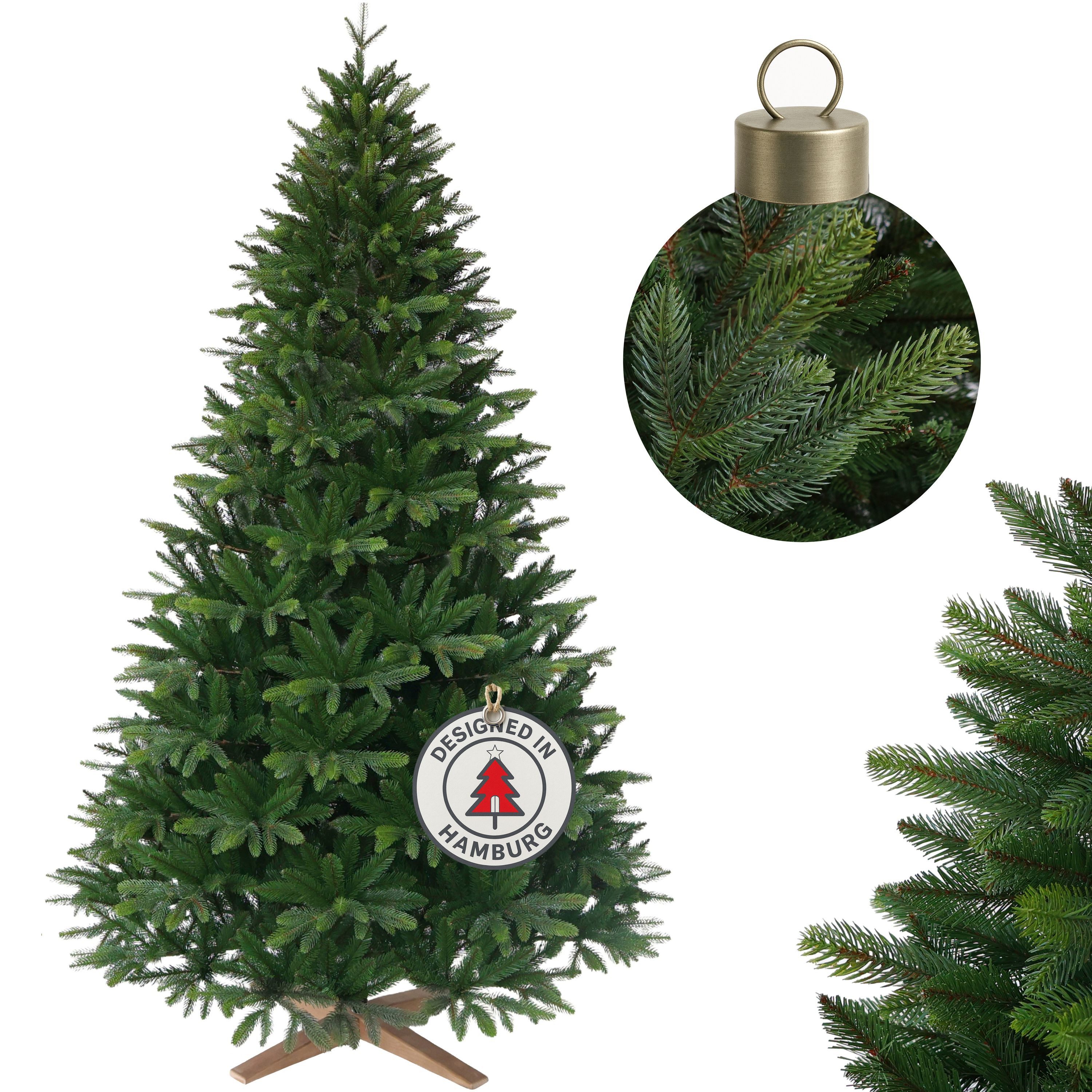 Cox Swain Künstlicher Weihnachtsbaum Realistische Optik, pflegeleichter Tannenbaum PE-PVC Nadelkleid, 150/180/210/240 cm auswählbar, Naturgetreue Optik, wiederverwendbar, einfache Montage