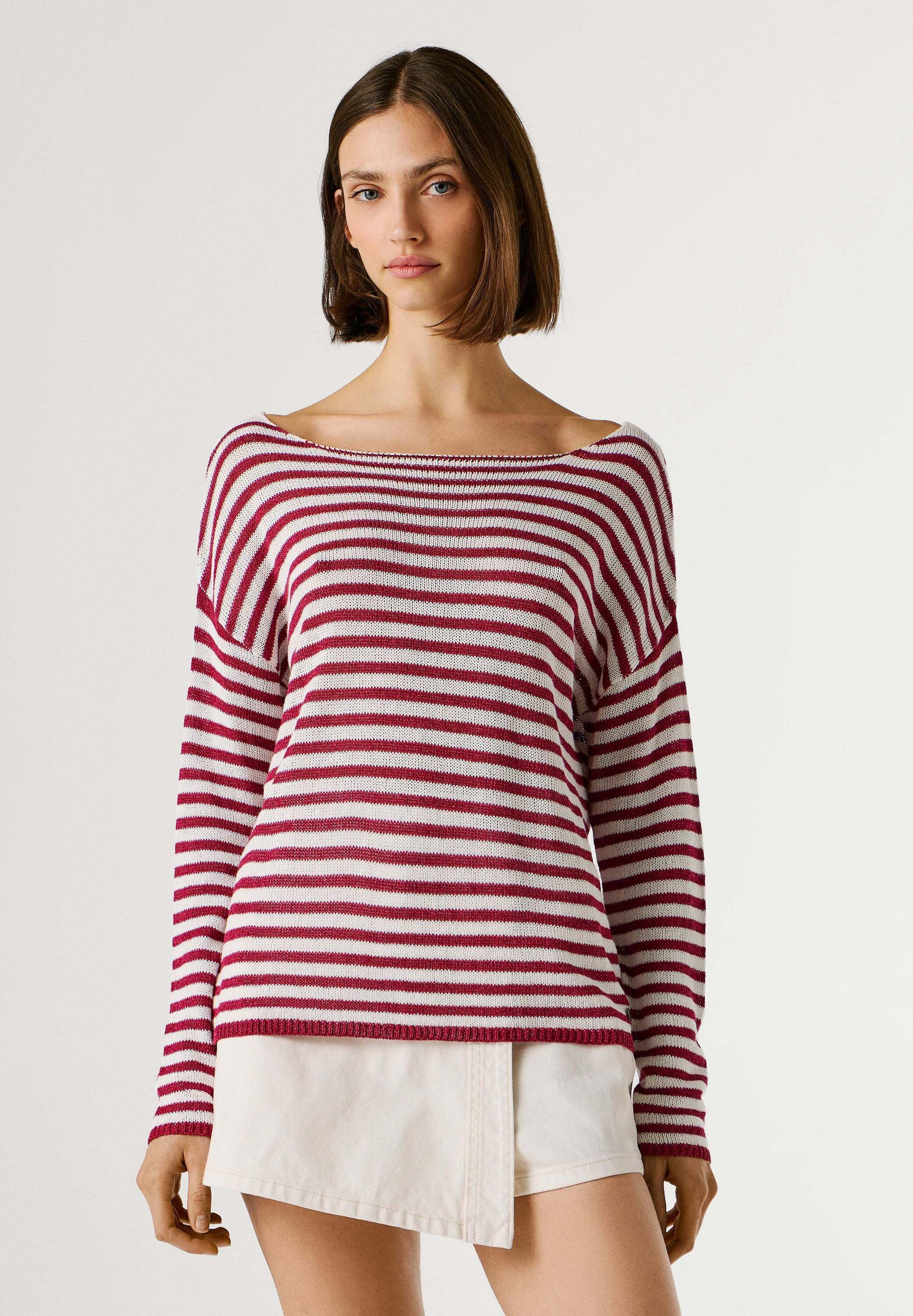 Pepe Jeans V-Ausschnitt-Pullover Jumper KALUA STRIPE