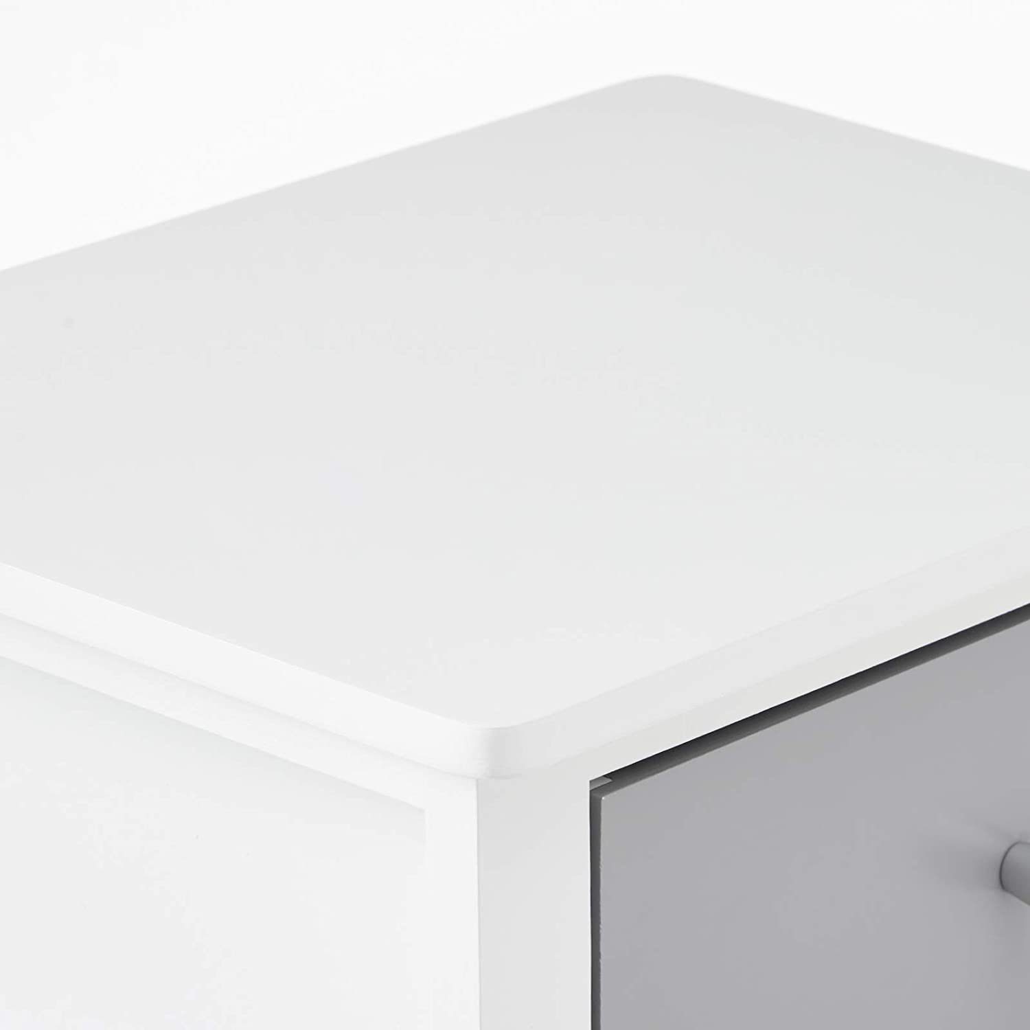 Woltu Nachttisch (2-St), aus mit Weiß Schublade Nachtkommode Ablage MDF mit