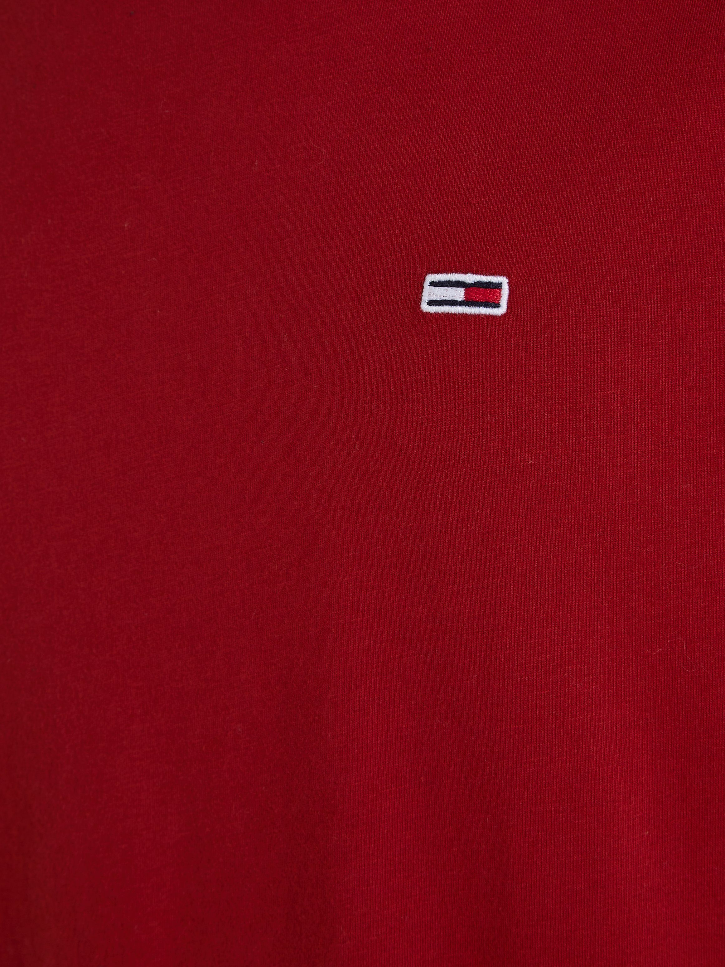 Tommy Jeans T-Shirt der auf SLIM schwarz/rot JERSEY Brust (Packung, 2-tlg., 2er-Pack) Markenlogo TJM mit 2PACK TEE