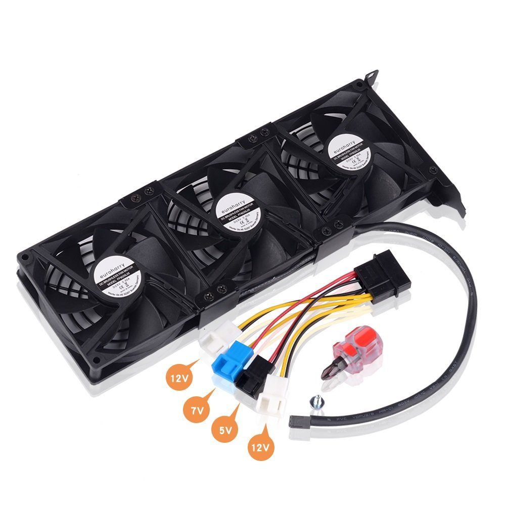 euroharry Mini USB-Ventilator Grafikkarten-Lüfter3 x 92 günstig online kaufen