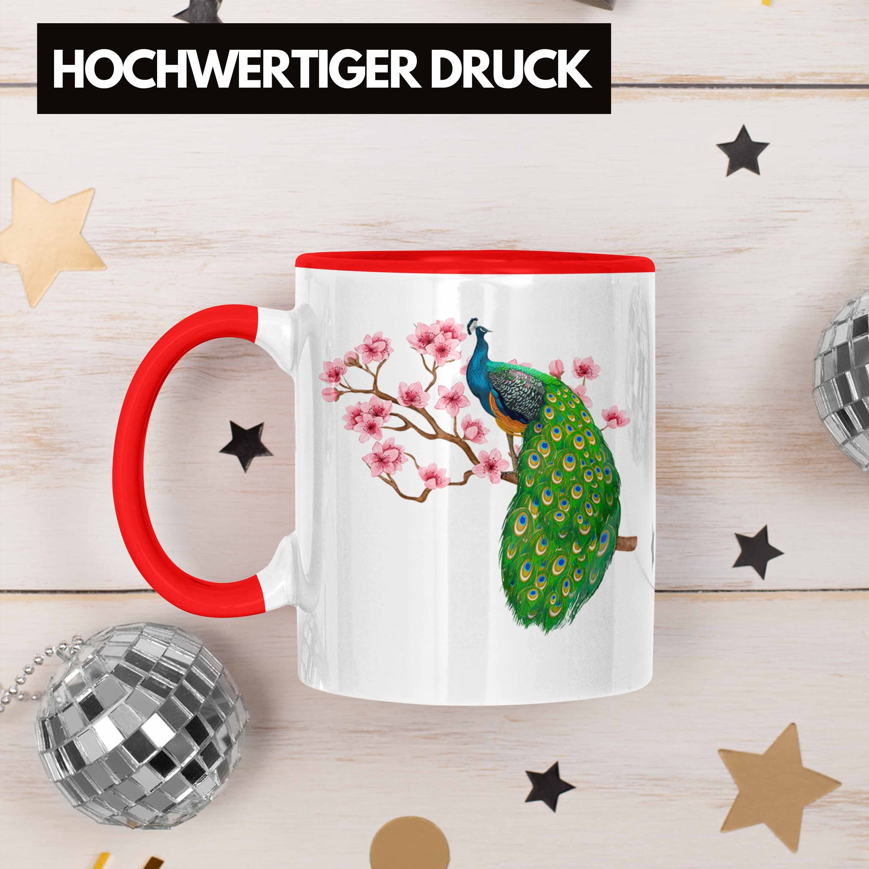 Deko Schöne Pfau Geschenkidee Tasse Geschenk Tasse Pfauen-Besitzer Trendation Grafiken Trendation Rot - Grafik