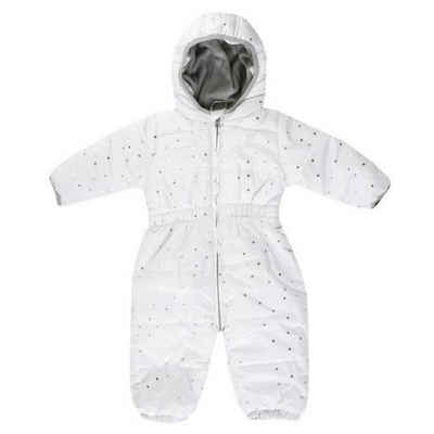 JACKY Schneeoverall Baby Schneeoverall wattiert mit Sternen, Winteroverall, weiß (1-tlg) Wattiert, Reißverschluss Lang, aus hochwertigen Materialien