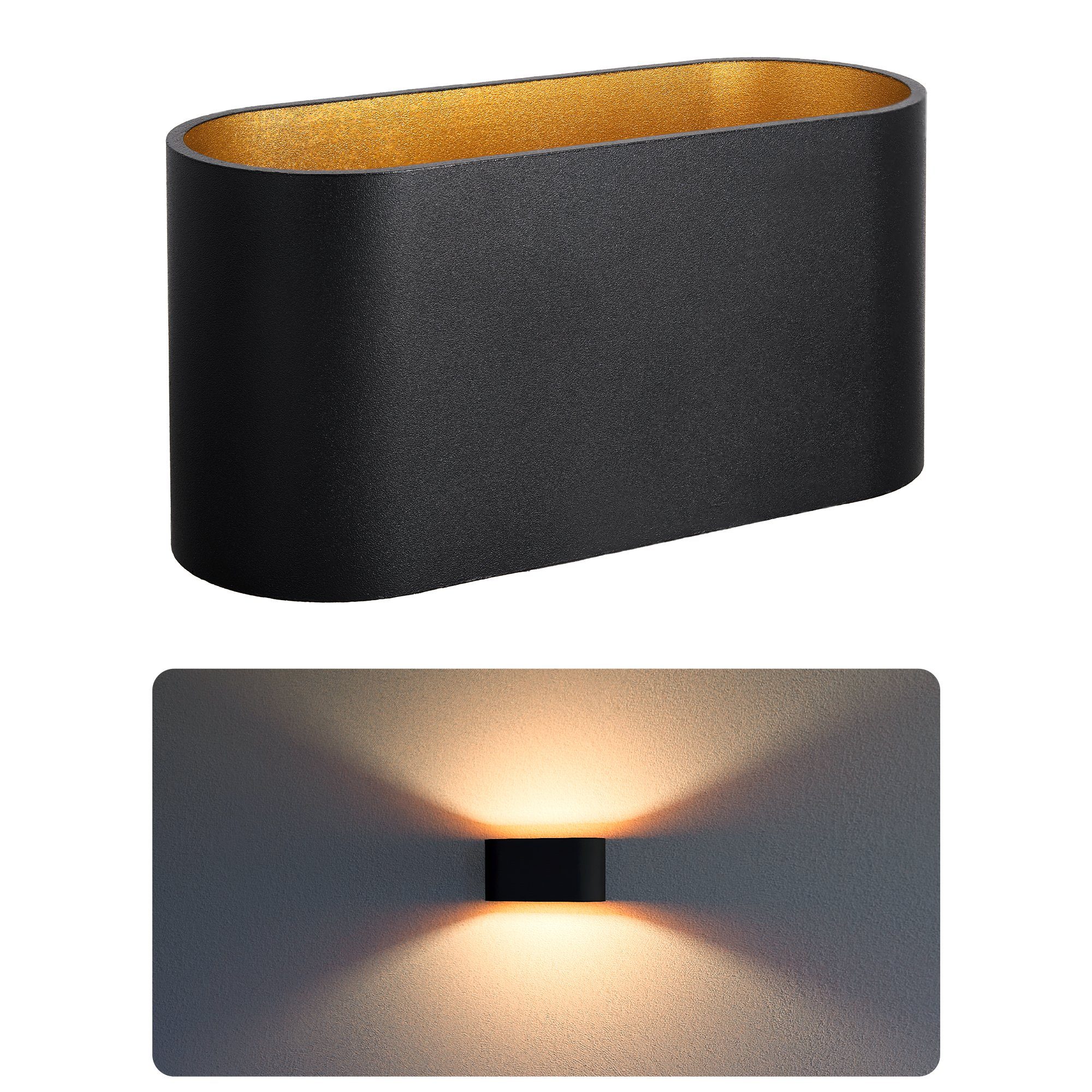 mit Warmweiß LED Wandleuchte JOBERO Down Wandleuchte SSC-LUXon LED G9 gold schwarz Up warmweiß,