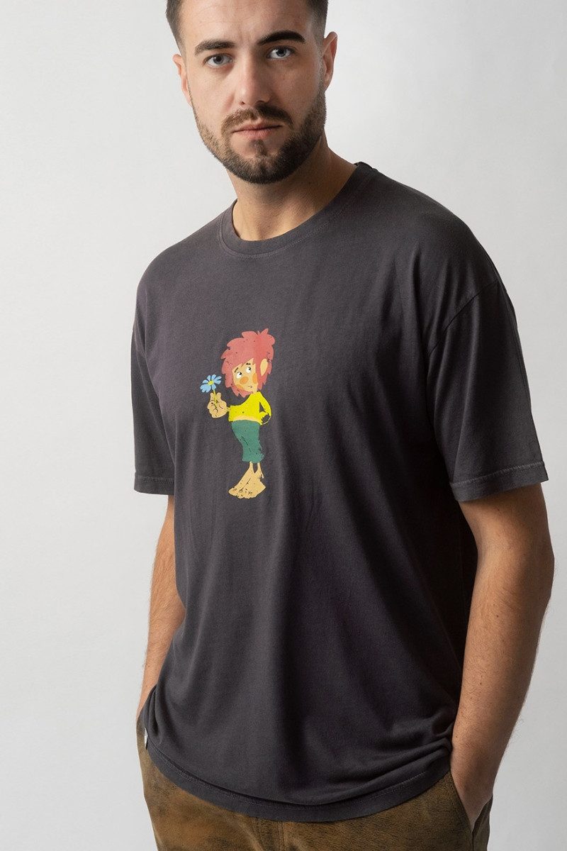Trachtenshirt Shirt Herren - PUMUCKL BLUME - graphit