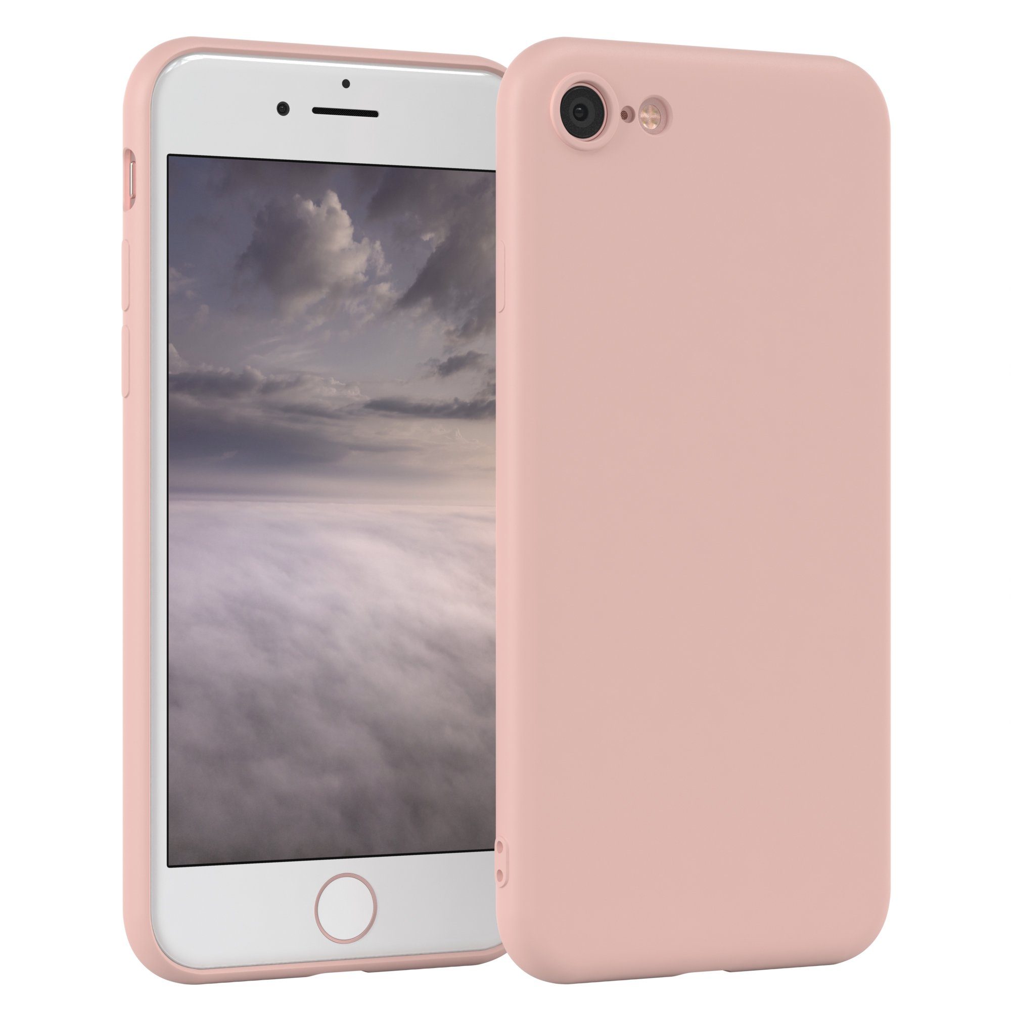 EAZY CASE Handyhülle für Apple iPhone SE 2022/2020 iPhone 8/7 Hülle Silikon 4,7 Zoll, Hülle mit Kameraschutz Bumper Case silikonschutzhülle Rosa / Altrosa