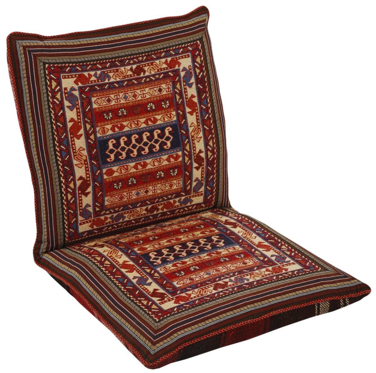 Cushion mm Trading, Orientteppich / Nain Orientteppich Handgeknüpfter 3 Höhe: rechteckig, Perserteppich, 59x109 Seat