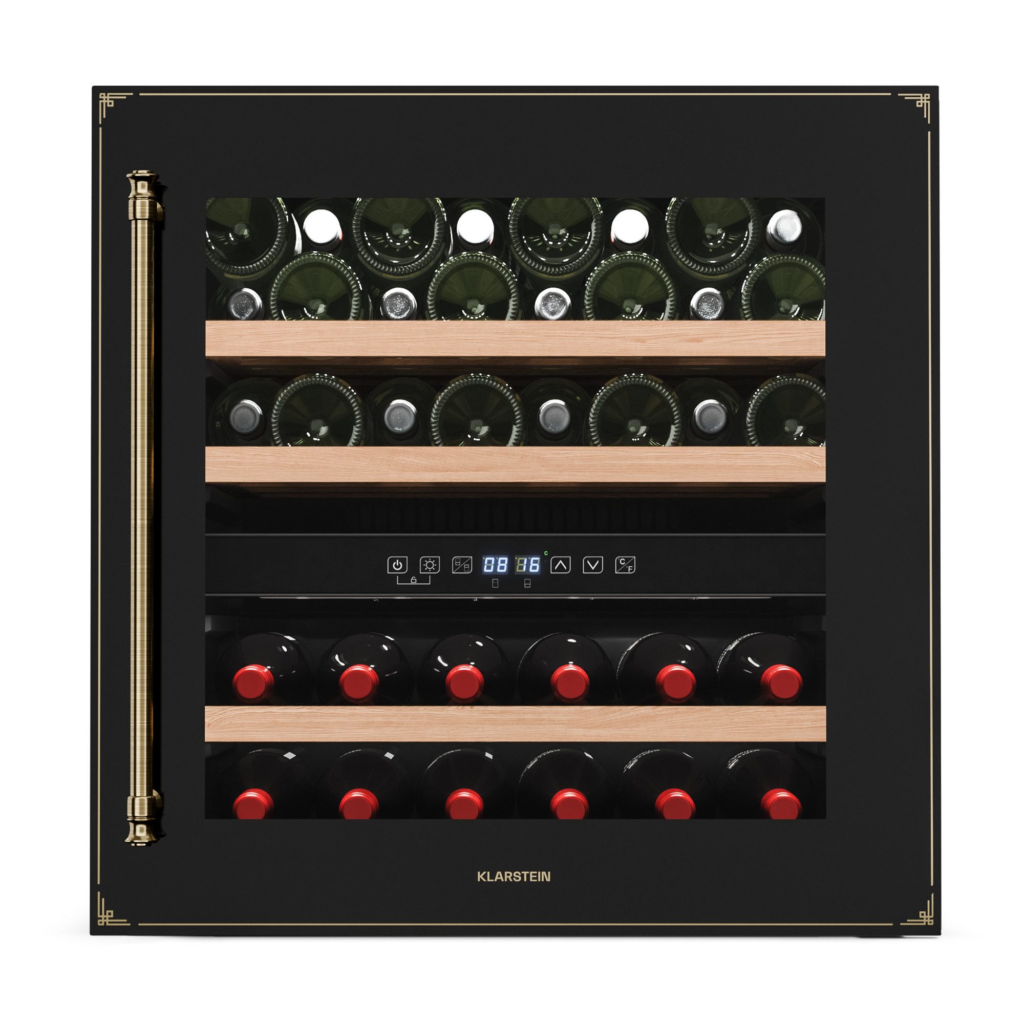Klarstein Weinkühlschrank Vinsider Victoria 36 D, für 36 Standardflaschen á 0,75l,Wein Flaschenkühlschrank Weintemperierschrank Weinschrank Kühlschrank