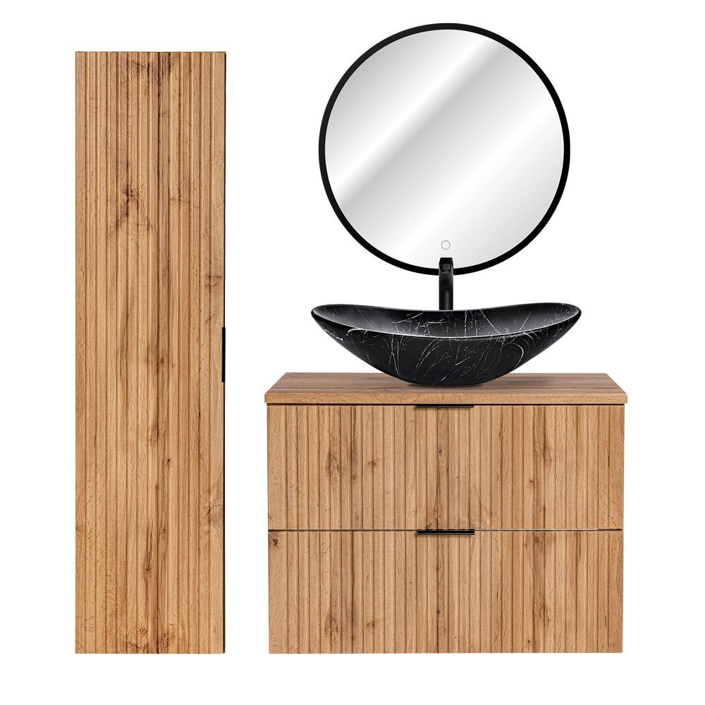 Lomadox Badmöbel-Set ADELAIDE-56, (Spar-Set, 3-St), Eiche günstig online kaufen