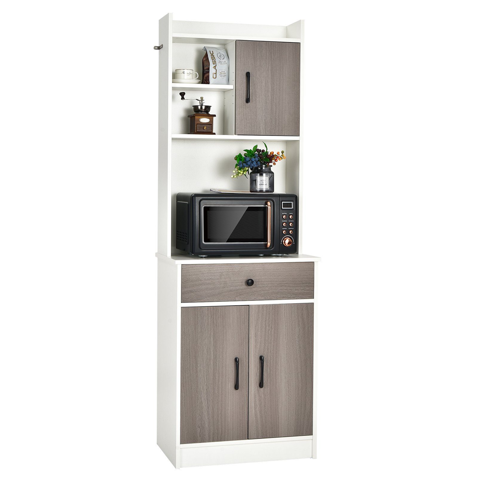 COSTWAY Küchenbuffet Hochschrank mit Schublade & günstig online kaufen
