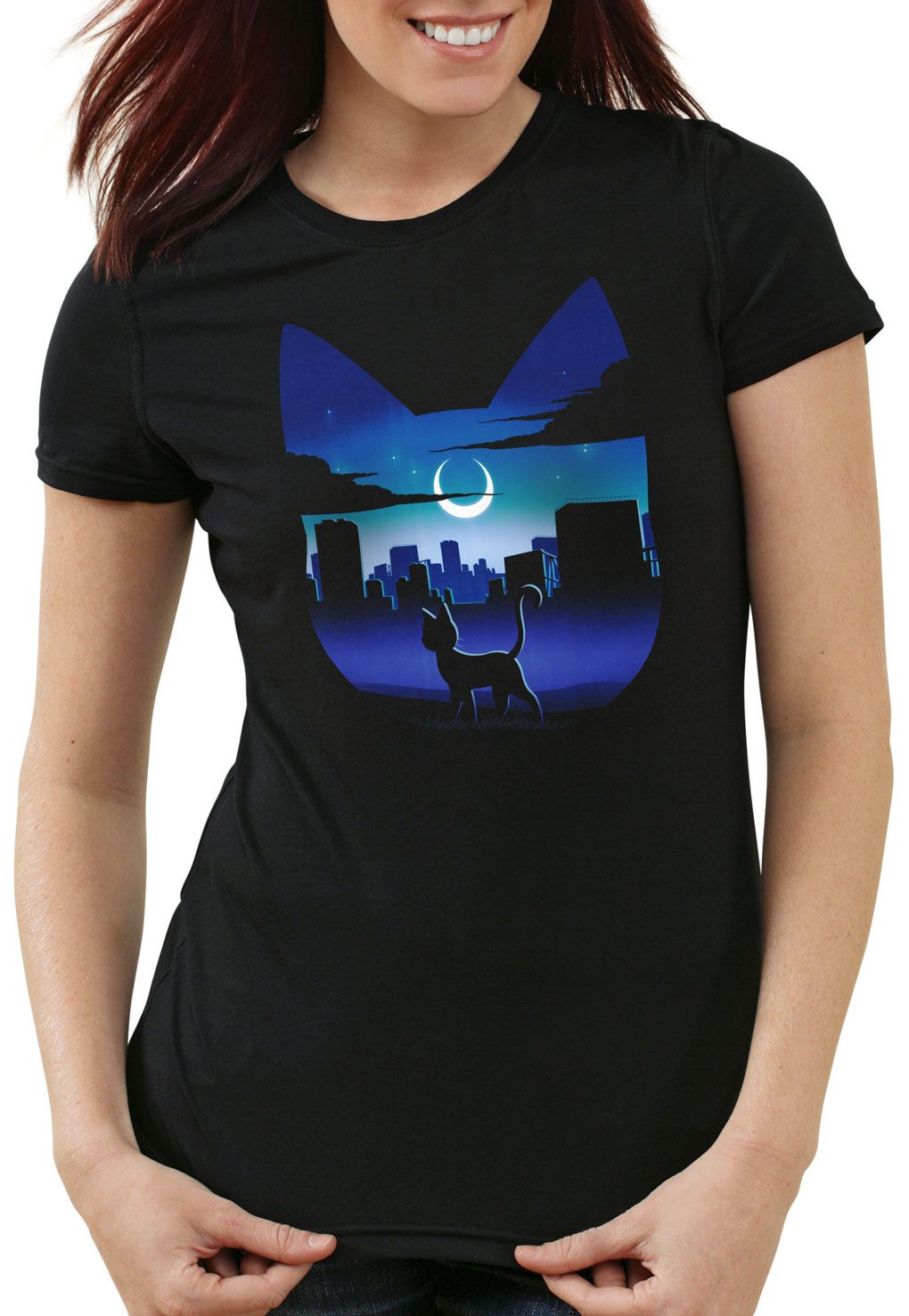 style3 T-Shirt Luna Cityscape sailor moon crystal anime manga bunny günstig online kaufen