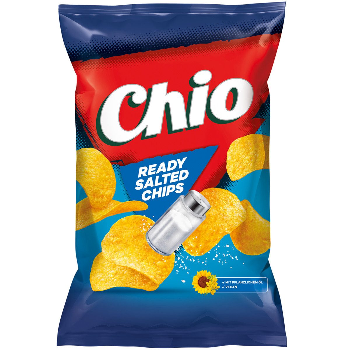Chio Knabberei, Chio Ready Salted Chips gesalzen glutenfrei vegetarisch vegan 150g